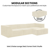 Sofas & Sofa Beds: Sarantino Novi 3-Seater Modular Sofa with Ottoman in Cream Non-Slip Bottom Lounge