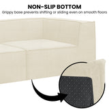 Sofas & Sofa Beds: Sarantino Novi 3-Seater Modular Sofa with Ottoman in Cream Non-Slip Bottom Lounge