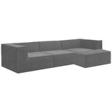Sofas & Sofa Beds: Sarantino Novi 3-Seater Modular Sofa with Ottoman in Grey Non-Slip Bottom Lounge