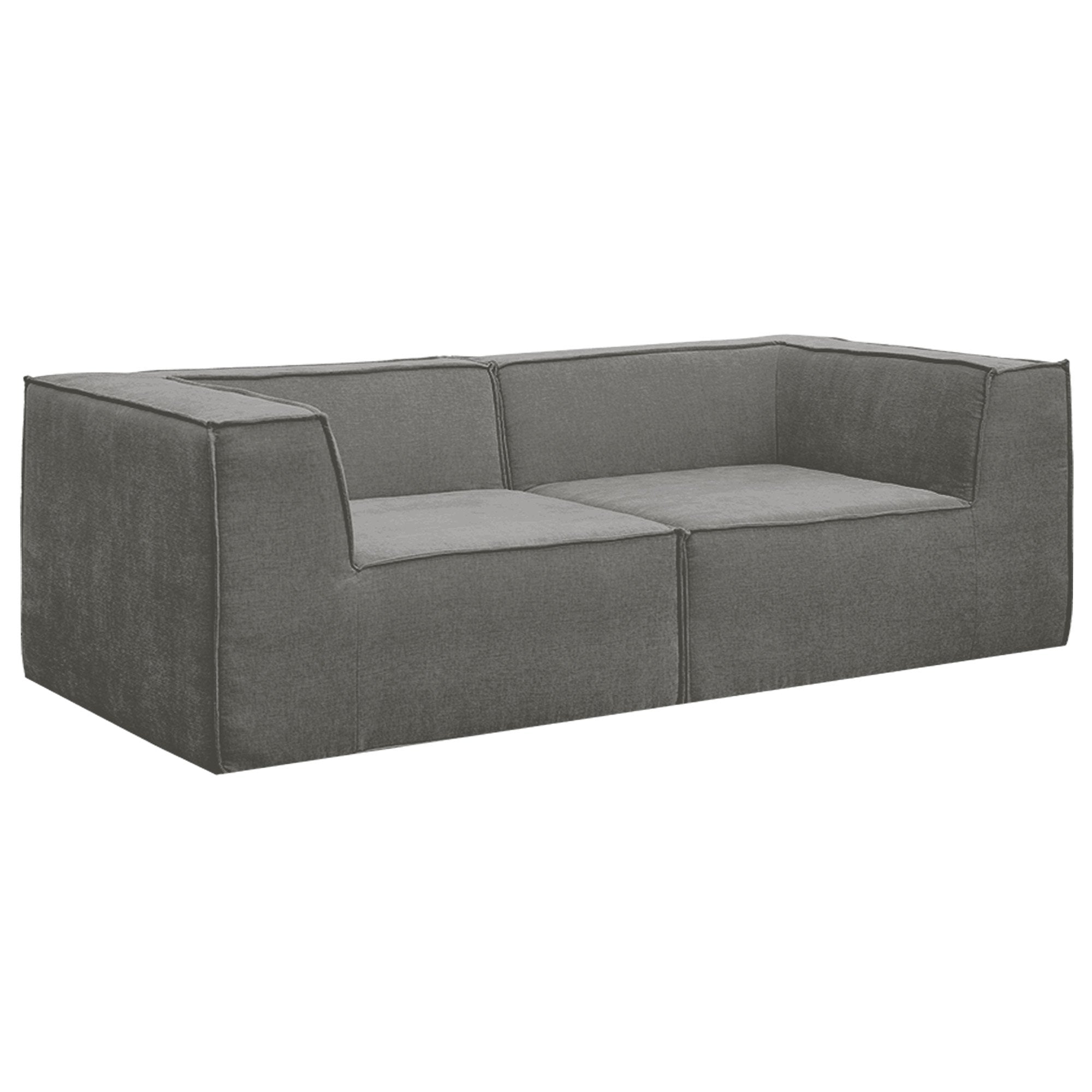 Sofas & Sofa Beds: Sarantino Novi 3-Seater Modular Sofa with Ottoman in Grey Non-Slip Bottom Lounge