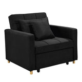 Arm Chairs & Recliners: Sarantino Suri 3-in-1 Convertible Lounge Chair Bed - Black