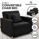 Arm Chairs & Recliners: Sarantino Suri 3-in-1 Convertible Lounge Chair Bed - Black