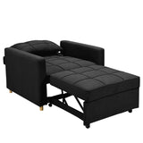 Arm Chairs & Recliners: Sarantino Suri 3-in-1 Convertible Lounge Chair Bed - Black