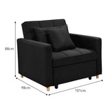 Arm Chairs & Recliners: Sarantino Suri 3-in-1 Convertible Lounge Chair Bed - Black