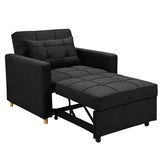 Arm Chairs & Recliners: Sarantino Suri 3-in-1 Convertible Lounge Chair Bed - Black