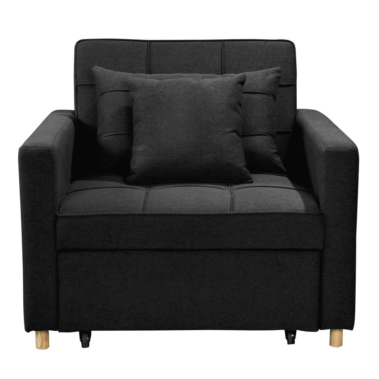 Arm Chairs & Recliners: Sarantino Suri 3-in-1 Convertible Lounge Chair Bed - Black