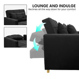 Arm Chairs & Recliners: Sarantino Suri 3-in-1 Convertible Lounge Chair Bed - Black