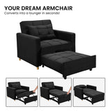 Arm Chairs & Recliners: Sarantino Suri 3-in-1 Convertible Lounge Chair Bed - Black