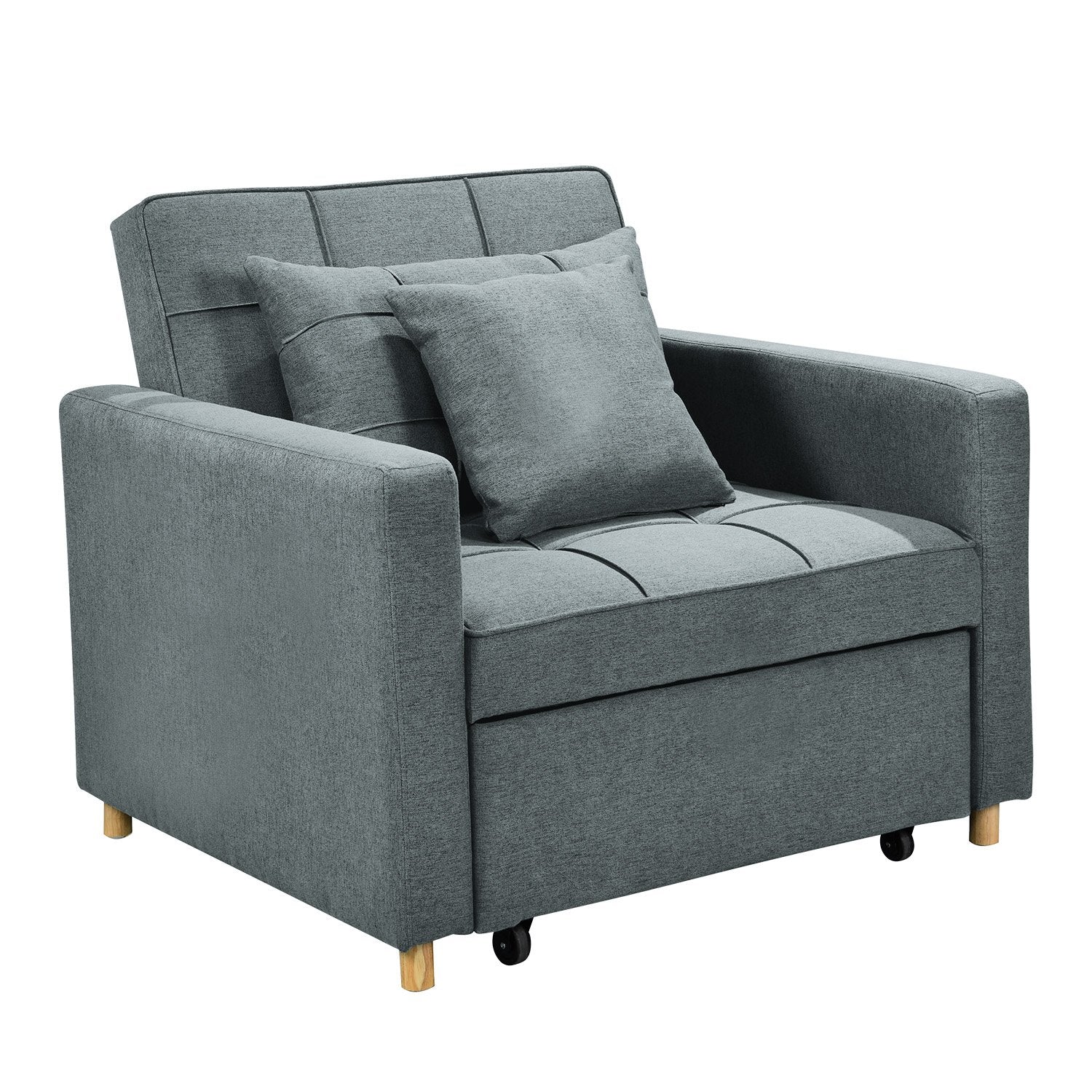 Arm Chairs & Recliners: Sarantino Suri 3-in-1 Convertible Sofa Chair Bed -  Airforce Blue