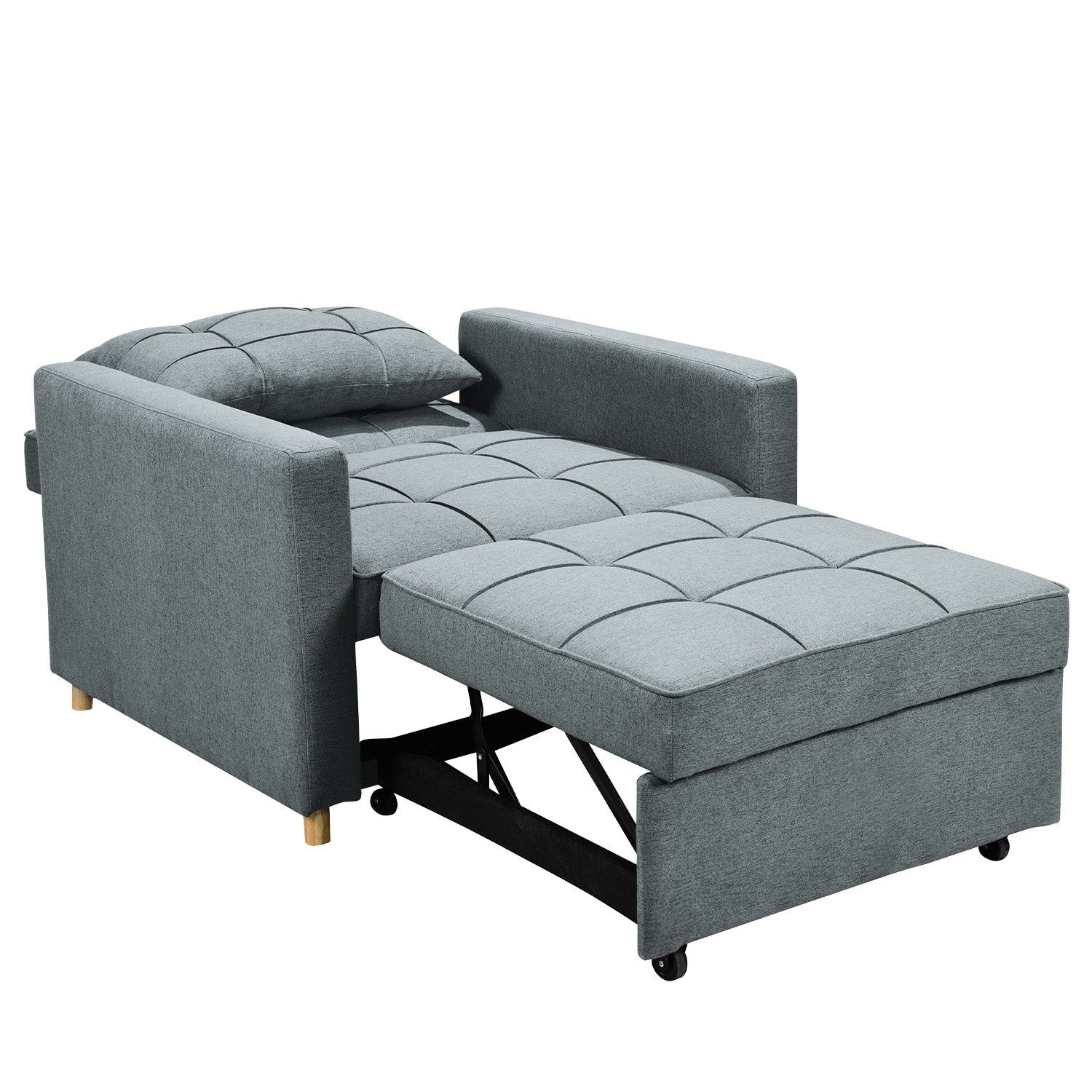 Arm Chairs & Recliners: Sarantino Suri 3-in-1 Convertible Sofa Chair Bed -  Airforce Blue