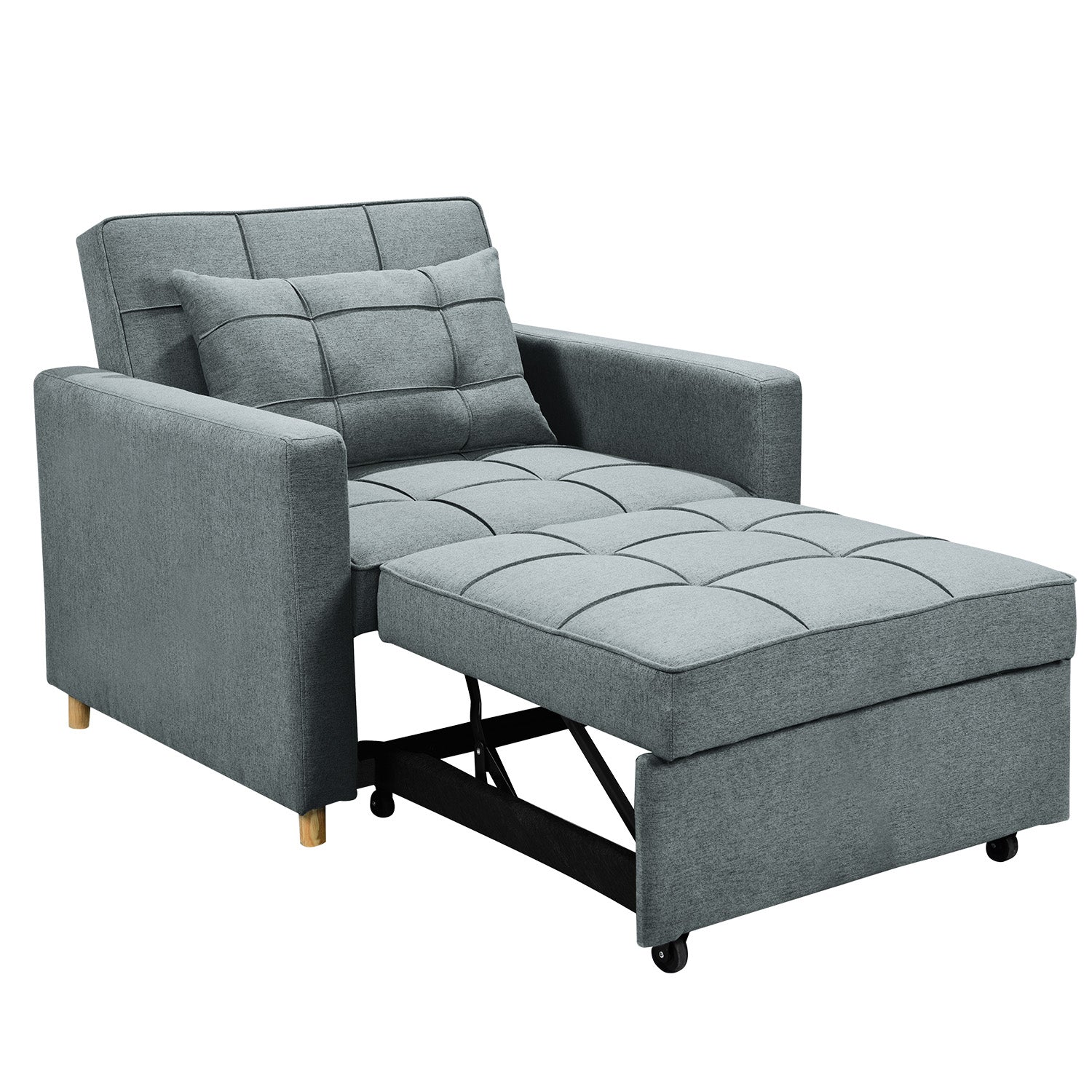 Arm Chairs & Recliners: Sarantino Suri 3-in-1 Convertible Sofa Chair Bed -  Airforce Blue