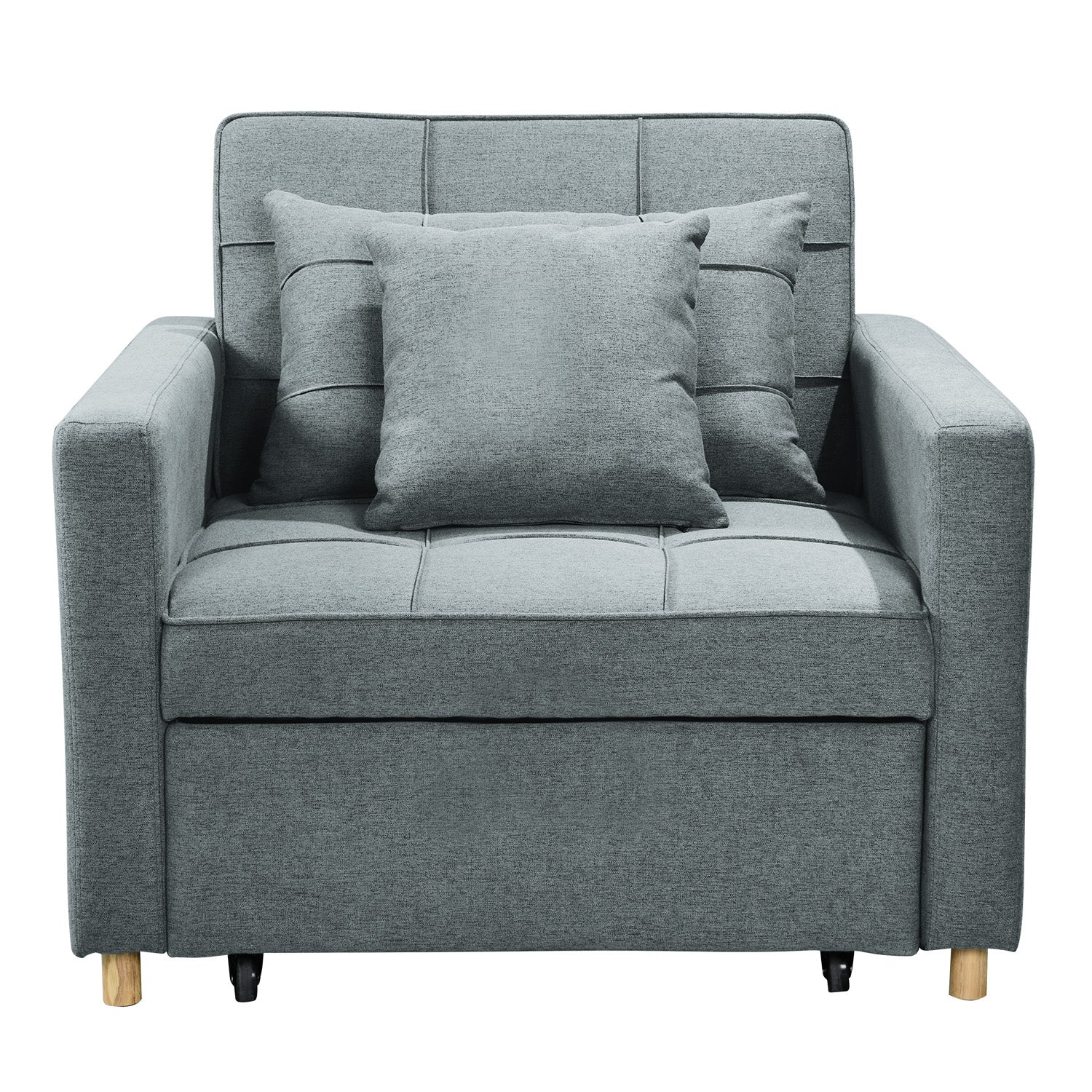 Arm Chairs & Recliners: Sarantino Suri 3-in-1 Convertible Sofa Chair Bed -  Airforce Blue
