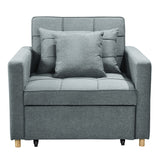 Arm Chairs & Recliners: Sarantino Suri 3-in-1 Convertible Sofa Chair Bed -  Airforce Blue
