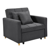 Arm Chairs & Recliners: Sarantino Suri 3-in-1 Convertible Lounge Chair Bed - Dark Grey