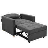 Arm Chairs & Recliners: Sarantino Suri 3-in-1 Convertible Lounge Chair Bed - Dark Grey