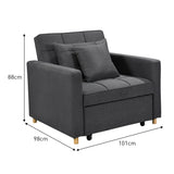 Arm Chairs & Recliners: Sarantino Suri 3-in-1 Convertible Lounge Chair Bed - Dark Grey