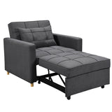 Arm Chairs & Recliners: Sarantino Suri 3-in-1 Convertible Lounge Chair Bed - Dark Grey