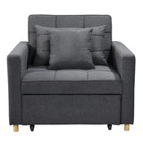 Arm Chairs & Recliners: Sarantino Suri 3-in-1 Convertible Lounge Chair Bed - Dark Grey