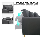 Arm Chairs & Recliners: Sarantino Suri 3-in-1 Convertible Lounge Chair Bed - Dark Grey