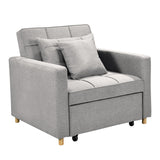Arm Chairs & Recliners: Sarantino Suri 3-in-1 Convertible Sofa Chair Bed Lounger - Light Grey