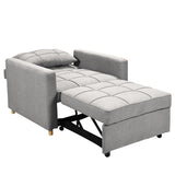 Arm Chairs & Recliners: Sarantino Suri 3-in-1 Convertible Sofa Chair Bed Lounger - Light Grey