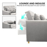 Arm Chairs & Recliners: Sarantino Suri 3-in-1 Convertible Sofa Chair Bed Lounger - Light Grey