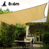 Boating Accessories: Wallaroo Rectangular Shade Sail: 8m x 6m - Sand