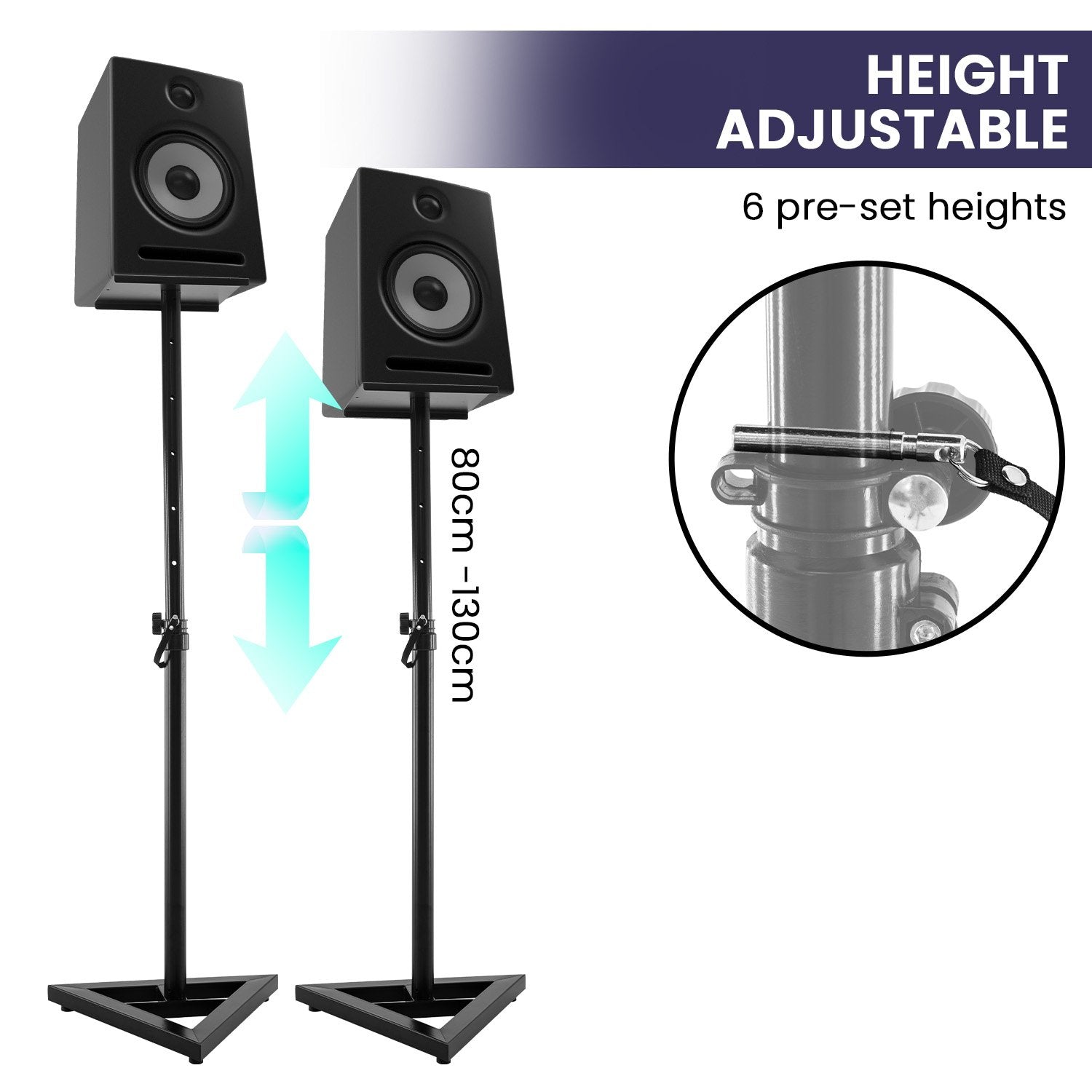 Audio Players & Recorders: Karrera Adjustable Floor Speaker Stand Surround Sound - Black