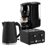 Kettles: Pronti Breakfast Set with HomeMaid Coffee Machine, Silver Noir Toaster & Kettle