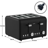 Kettles: Pronti Breakfast Set with 1.25L Coffee Machine, Silver Noir Toaster & Kettle