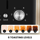Kettles: Pronti Breakfast Set with 1.25L Coffee Machine, Silver Noir Toaster & Kettle