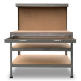 Work Benches: Kartrite 3-layered Work Bench Garage Storage Table Tool Shop Shelf Silver