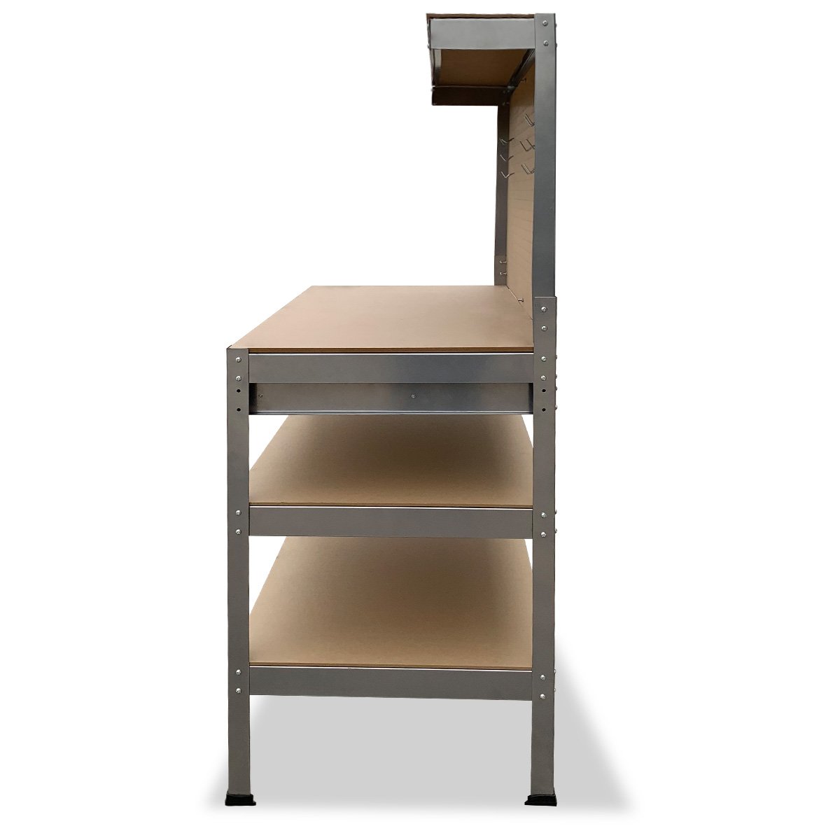 Work Benches: Kartrite 3-layered Work Bench Garage Storage Table Tool Shop Shelf Silver