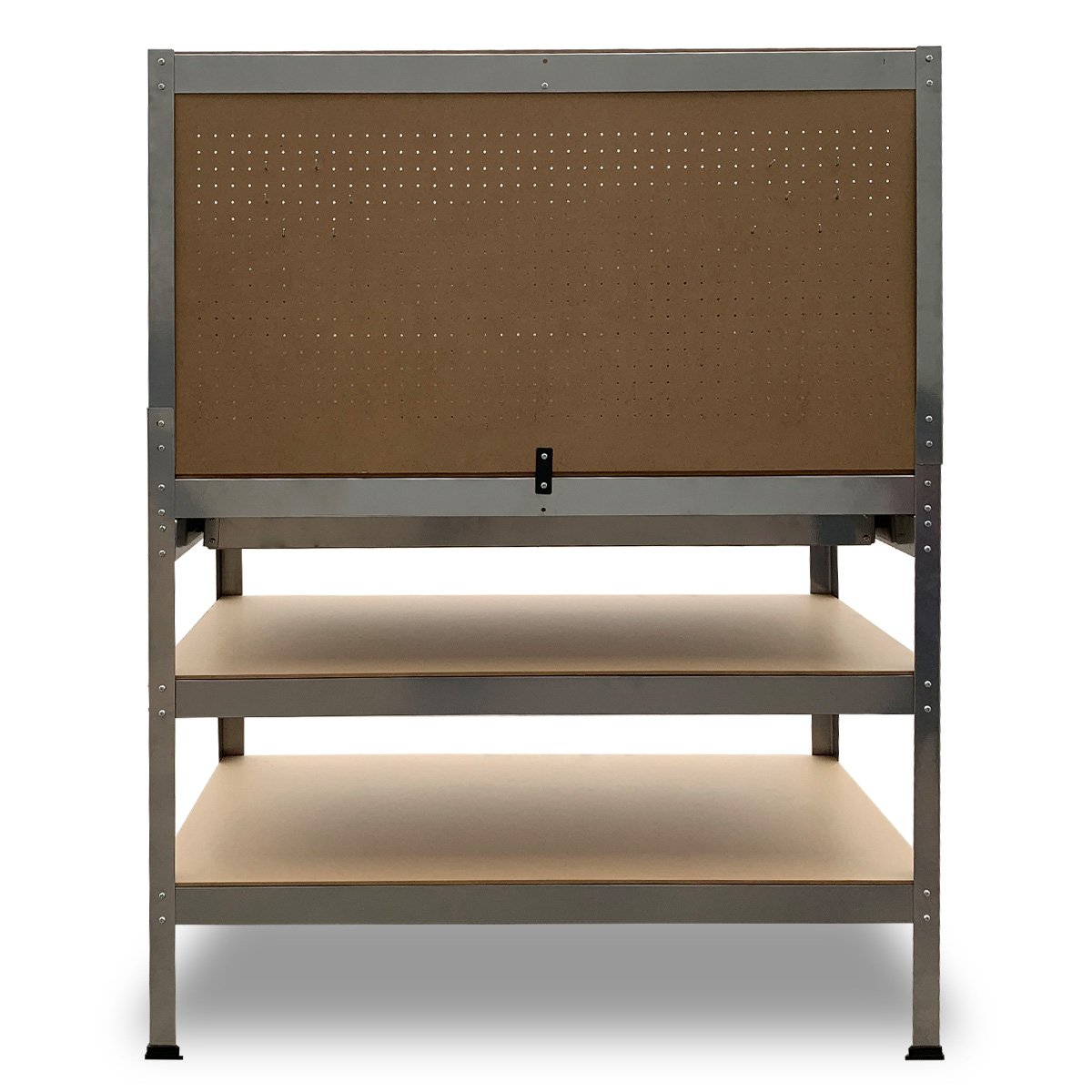 Work Benches: Kartrite 3-layered Work Bench Garage Storage Table Tool Shop Shelf Silver