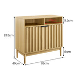 Side Tables: Sarantino Eleni 2-Door Sideboard Buffet Hallway Cabinet Storage Console Cupboard in Natural