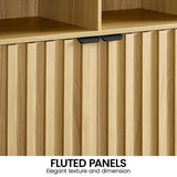 Side Tables: Sarantino Eleni 2-Door Sideboard Buffet Hallway Cabinet Storage Console Cupboard in Natural