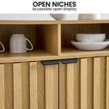 Side Tables: Sarantino Eleni 2-Door Sideboard Buffet Hallway Cabinet Storage Console Cupboard in Natural