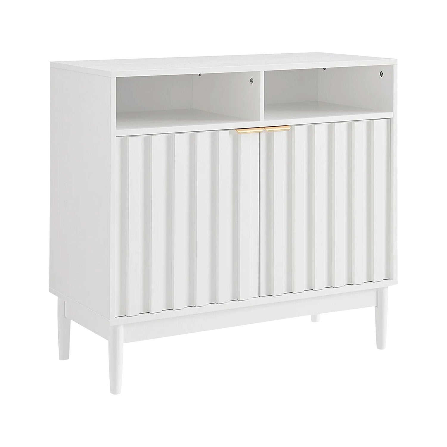 Side Tables: Sarantino Eleni 2-Door Sideboard Buffet Hallway Cabinet Storage Console Cupboard in White
