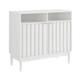Side Tables: Sarantino Eleni 2-Door Sideboard Buffet Hallway Cabinet Storage Console Cupboard in White