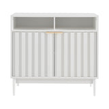 Side Tables: Sarantino Eleni 2-Door Sideboard Buffet Hallway Cabinet Storage Console Cupboard in White