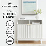 Side Tables: Sarantino Eleni 2-Door Sideboard Buffet Hallway Cabinet Storage Console Cupboard in White