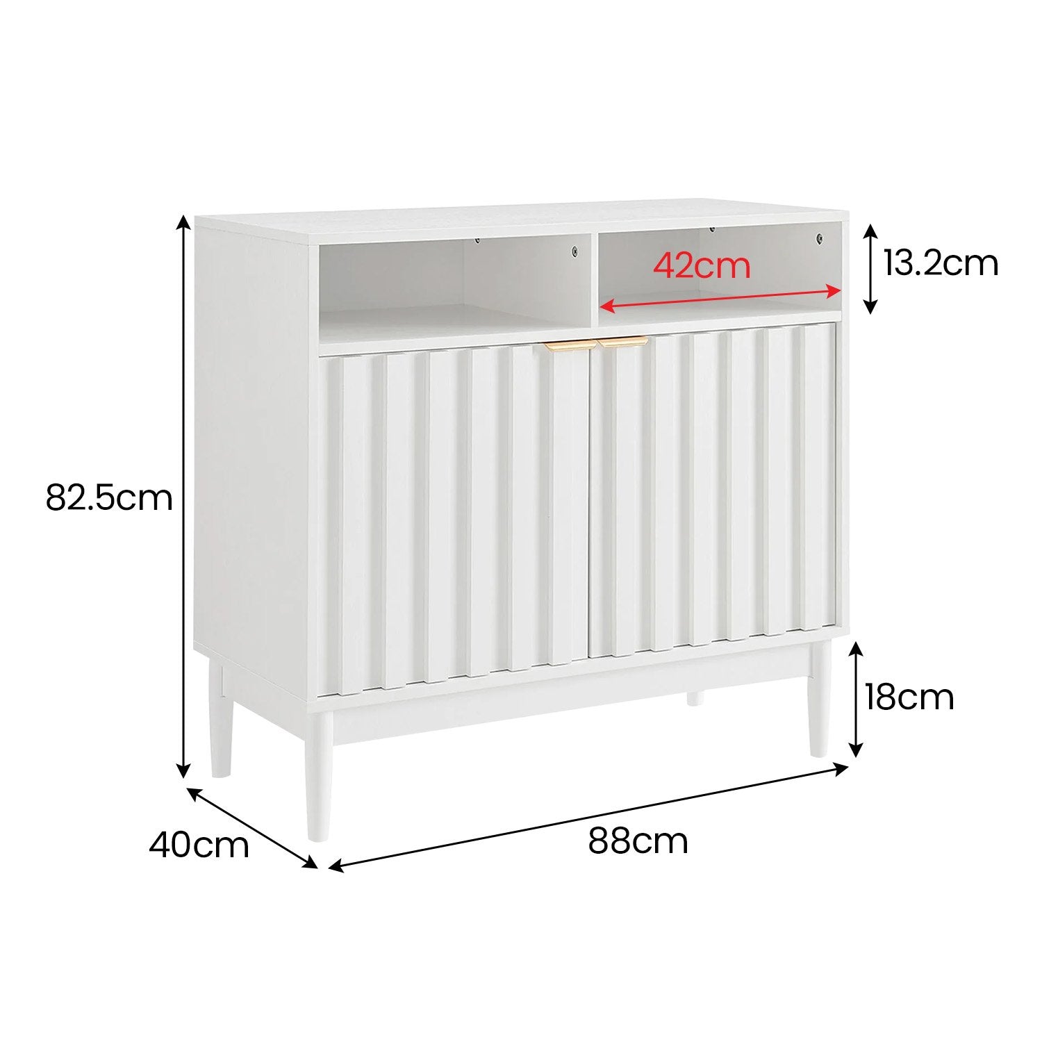 Side Tables: Sarantino Eleni 2-Door Sideboard Buffet Hallway Cabinet Storage Console Cupboard in White