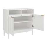 Side Tables: Sarantino Eleni 2-Door Sideboard Buffet Hallway Cabinet Storage Console Cupboard in White