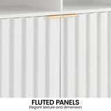 Side Tables: Sarantino Eleni 2-Door Sideboard Buffet Hallway Cabinet Storage Console Cupboard in White