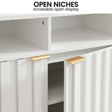 Side Tables: Sarantino Eleni 2-Door Sideboard Buffet Hallway Cabinet Storage Console Cupboard in White
