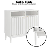 Side Tables: Sarantino Eleni 2-Door Sideboard Buffet Hallway Cabinet Storage Console Cupboard in White