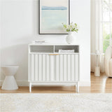 Side Tables: Sarantino Eleni 2-Door Sideboard Buffet Hallway Cabinet Storage Console Cupboard in White