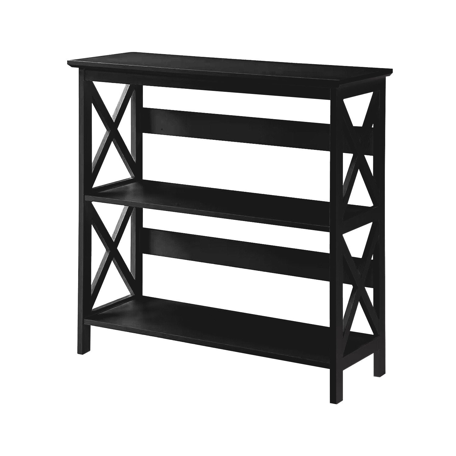 Bookcases & Shelves: Sarantino Lucas 3-Tier Bookshelf Display Rack in Black