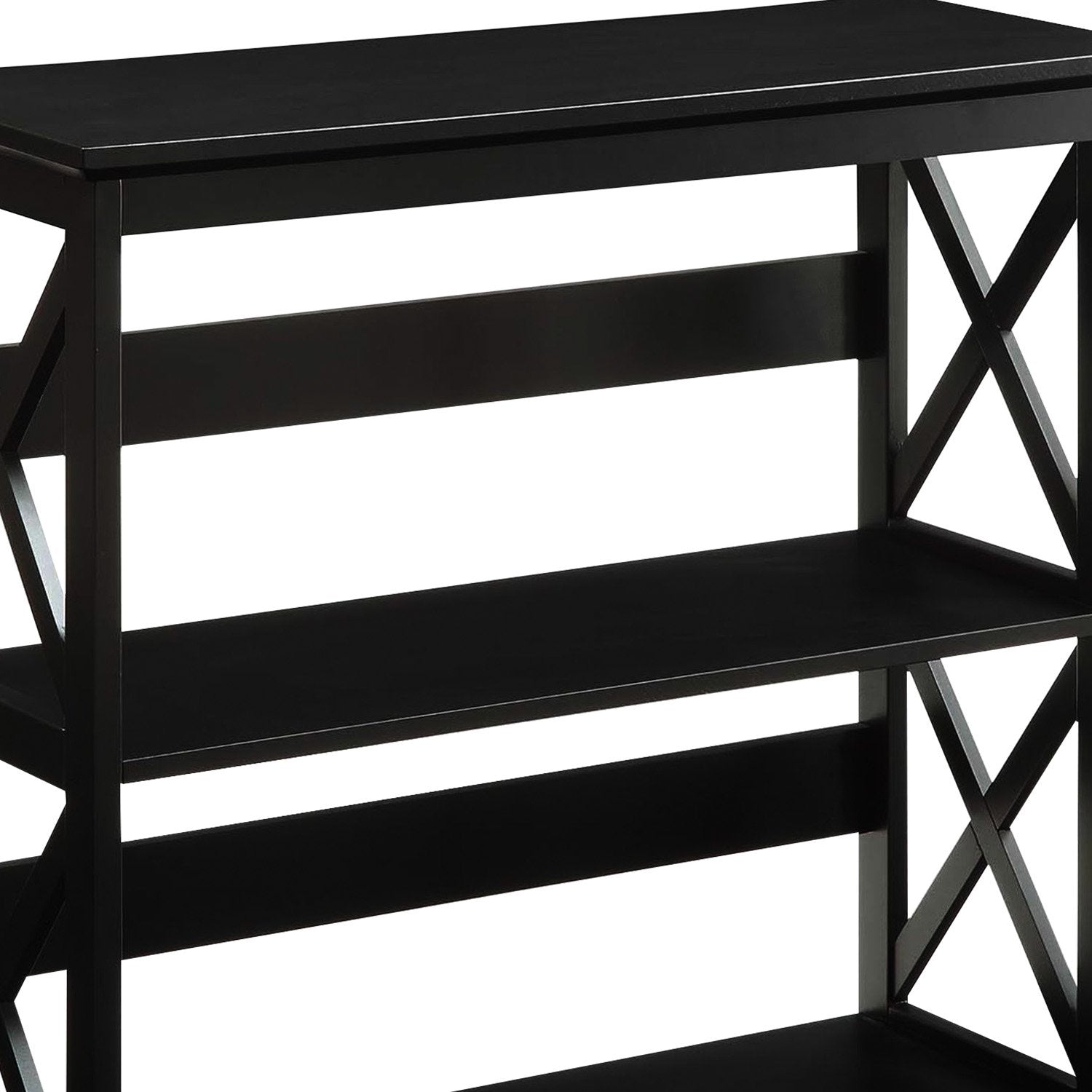 Bookcases & Shelves: Sarantino Lucas 3-Tier Bookshelf Display Rack in Black