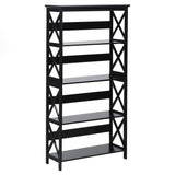 Bookcases & Shelves: Sarantino Daphne 5-tier Cross Panel Bookshelf